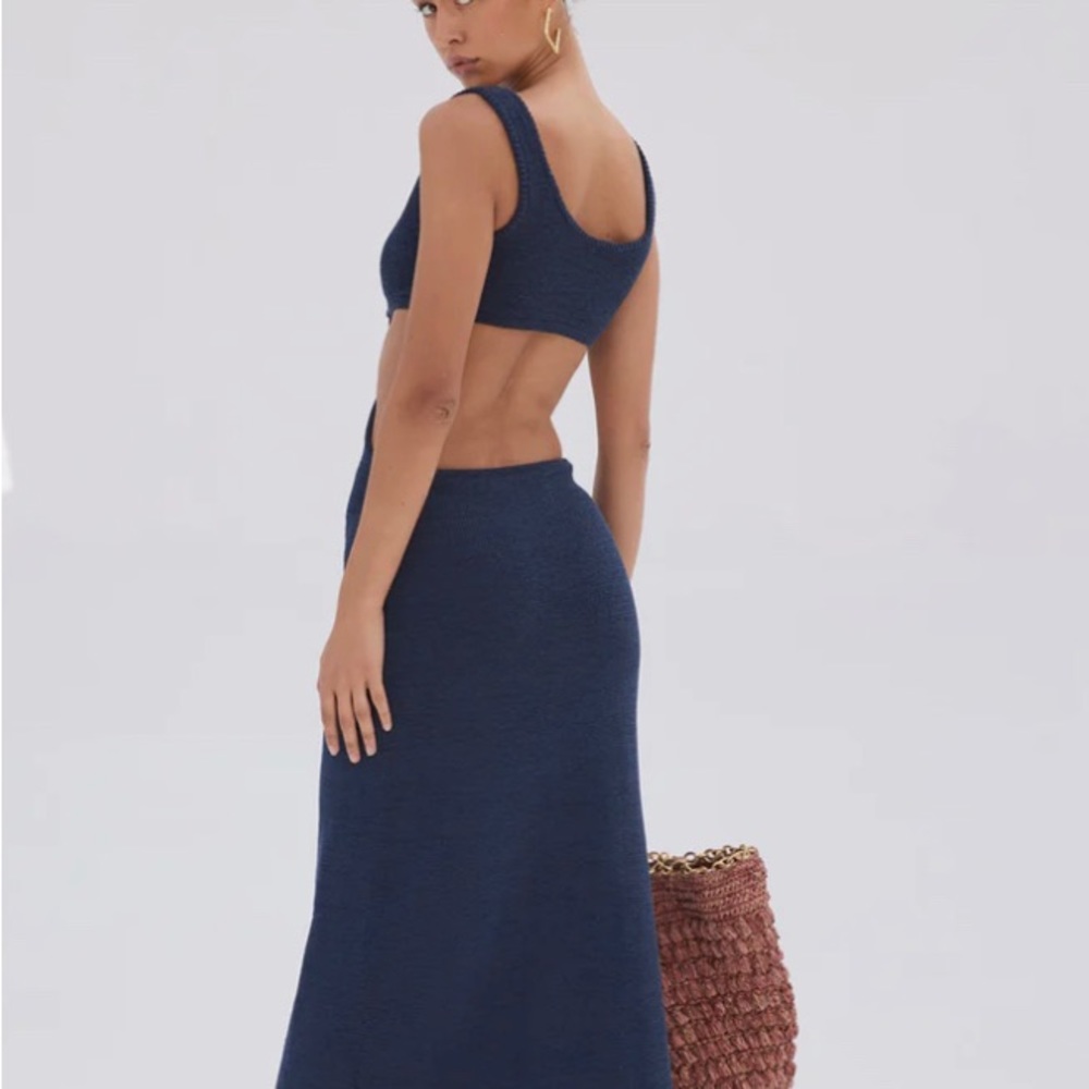 Cult gaia knit cut out midi dress size large NWT navy - Picture 2 of 10